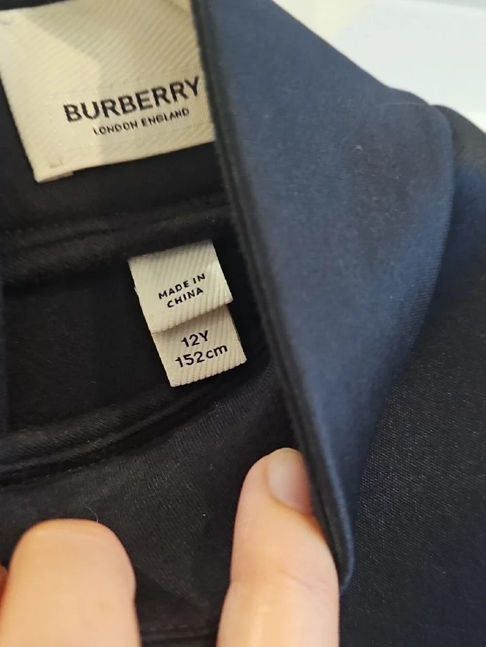 Burberry Black Short-Sleeve Logo Dress for Kids 12Y
